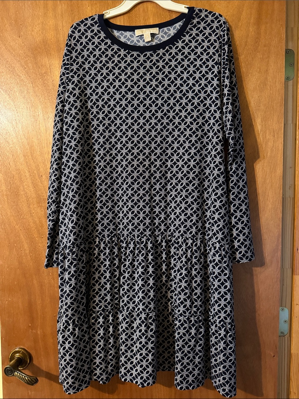 Michael Kors Navy and White Printed Dress
